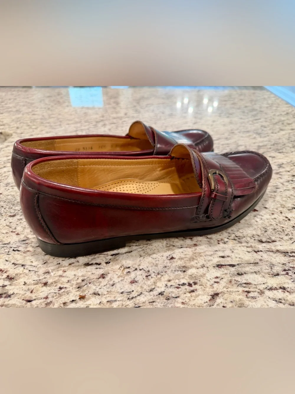 Cole Haan Shoes Men’s Size 10.5 D Burgundy Kiltie Monk Strap Loafers Italy 3516